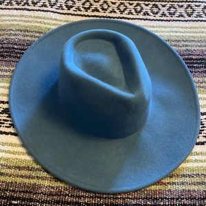 Boho Baby Blue Wide Brim Hat